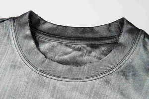 เสื้อยืดคอตตอนทรงหลวมสไตล์วินเทจ ล้างสีแบบ Stone Acid Wash ผ้าถัก ระบายอากาศได้ดี เป็นมิตรต่อสิ่งแวดล้อม สามารถสั่งทำได้ตามต้องการ - Product Image 3