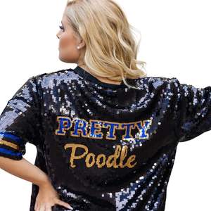 Pretty Poodle Lentejuelas Jersey Sigma Gamma Rho Sorority Ropa Bordado Lentejuelas Fiesta Jersey Letra griega Ropa universitaria - Product Image 3