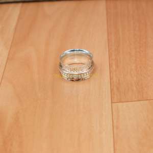 Anillo Giratorio Hecho a Mano de Plata de Ley 925 y Cobre, Anillo de Meditación Boho de Banda Ancha para Mujeres y Hombres - Product Image 4