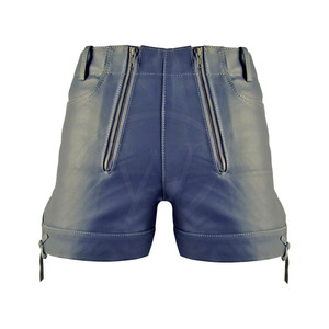 Lightweight High Street Style Solid <b>Pattern</b> <b>Men</b> Leather <b>Shorts</b> Comfortable Breathable Eco-Friendly Wholesale - Product Image 4