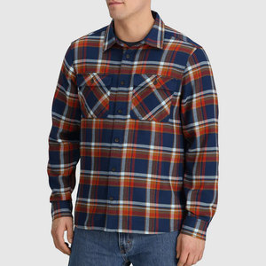 Chemise en flanelle vintage 100% coton pour homme, col rabattu, anti-rétrécissement, manches longues, grande taille, écologique, respirante - Product Image 2
