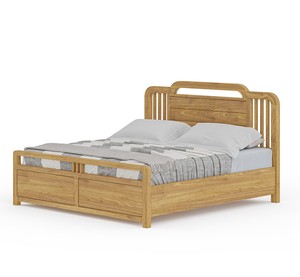 Lits en bois durables pour meubles de maison en bois de teck cadre de lit king size simple - Product Image 2
