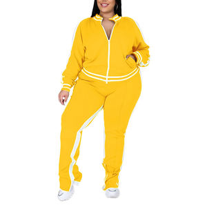 Chándal de talla grande con cremallera y estilo personalizado para mujer, conjunto de chándal de talla grande hecho a medida de la mejor calidad para mujer - Product Image 1