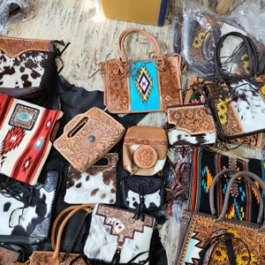 New Trending Tooled Genuine Leather Tote <b>Bag</b> Pure Western Fashion <b>Men</b> Customize Eco-Friendly Zipper Autumn Cowhide Handbags - Product Image 6