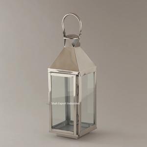 Caro moderno de lujo hecho a mano respetuoso con el medio ambiente Metal vela linterna diseñador vidrio plata Color piso linterna para Navidad - Product Image 2