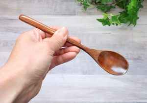 Ensalada de madera Mezcla Cena Tenedor Mango largo Cuchara para servir Juego Bebida Sopa Postre Cuchara de madera - Product Image 5