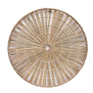 Set de dessous-de-plat et assiettes de présentation en rotin festonné floral tressé à la main, fabriqué en Inde, pour table à manger - Product Image 2