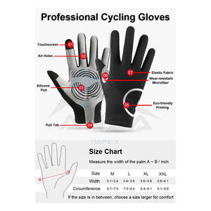 Gants de vélo de montagne à doigts complets avec paume en gel SBR épaissi, poignée en silicone antidérapante, respirants, gants de course VTT - Product Image 5