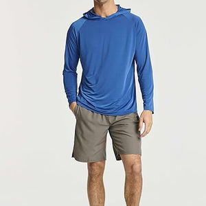 Venta al por mayor Hombres Ligero Sun Hoodie Humedad Wicking UPF 50 + Camisas de manga larga al aire libre - Product Image 5