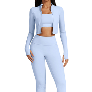 Conjunto de Yoga para Mujer de Nuevo Diseño y Alta Calidad, Secado Rápido y Transpirable, Diseño de Logotipo Personalizado, Patrón Sólido, Cintura Elástica - Product Image 3