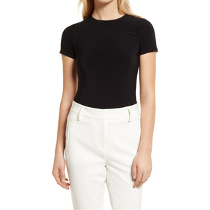 T-Shirt Jersey Nera Taglia M in Tessuto Traspirante Lavorato a Maglia - Product Image 4