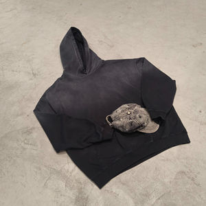 Sudadera de gran tamaño con estampado de alta calidad lavado con ácido, sudadera y Sudadera con capucha bordadas personalizadas para hombre - Product Image 4