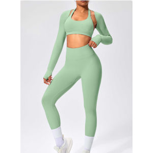Combinaison de yoga pour femmes de haute qualité, sans couture, respirante, en élasthanne/coton, sans manches, vêtements de sport décontractés, vente en gros - Product Image 5