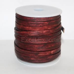 Meilleure vente 6mm plat noir en cuir véritable cordon 5mm sangles laisses pour la fabrication de bijoux résultats de bijoux composants Compone - Product Image 2