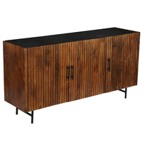 Mangohouten Rosa 145 cm Dressoir Buffet en bois massif pour chambre à coucher salon et cave à vin meubles de maison