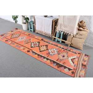 พรมขนาด 2.8x9.3 ฟุต, พรมวินเทจตุรกี, พรมขนสัตว์ลายจุดสีแดง - Product Image 2