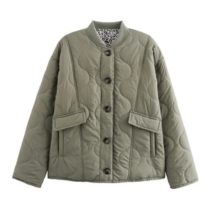 Parka acolchada a la moda para mujer, Chaqueta de algodón con cierre de cremallera y cuello levantado, abrigos cálidos impermeables para Otoño e Invierno 2025 - Product Image 1
