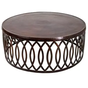 Table basse en aluminium Design unique fait à la main pour le salon et la chambre à coucher avec finition en cuivre
