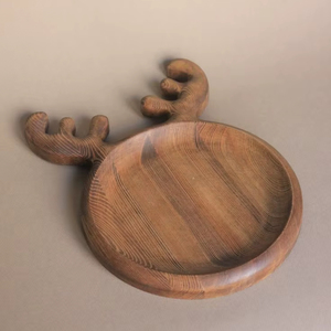 Bandeja Redonda de Madera de Mango, Grano Natural, Estilo Rústico Ligero, Plato Decorativo de Madera, Plato para Servir, Bandeja para Mesa de Cocina - Product Image 1