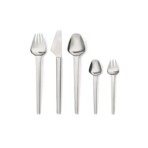 Casual Cheapest Price Modern Design Awesome Silver Polished Flatware <b>Set</b> Rectangular Handle Stainless Steel Cutlery <b>Sets</b> - Product Image 5