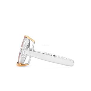 Lab Grown Pink Diamond Marquise Cut Ring CVD Diamond Halo Jewelry 14K White Gold Wedding Ring Lab Created Diamond Jewelry - Product Image 2