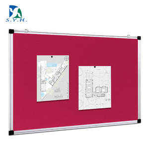 Red Velvet Fabric Bulletin <b>Board</b> with Aluminum Frame and Customizable Logo for <b>Message</b> Display - Product Image 1