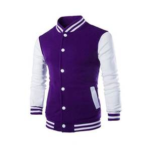 Veste universitaire pour hommes manches en cuir véritable et laine mélangée Letterman Boys College Varsity Jackets XS-5XL - Product Image 1