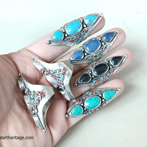 Hot Trending Kuchi <b>Rings</b> Handmade Colorful German Silver <b>Statement</b> Jewelry for Women - Product Image 1