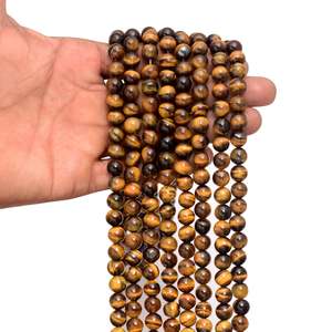 Cadena de Cuentas de Piedra Natural Ojo de Tigre, 15 Pulgadas, Multitamaño, 0.8mm, Perforadas, Color Marrón, Marca Chakralume, para Fabricación de Joyería, Venta al Por Mayor - Product Image 3