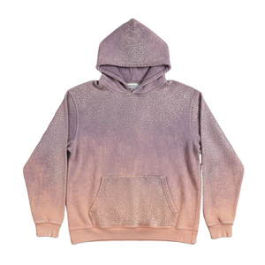 Sweat à capuche tendance d'hiver OEM, effet délavé soleil, strass, logo personnalisé, pull décontracté, style streetwear, 100% coton, surdimensionné - Product Image 2