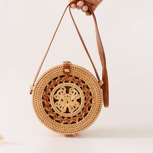 ที่มีคุณภาพสูงทอด้วยมือหวายกระเป๋าที่ขายดีที่สุดชายหาดฟางกระเป๋าแบรนด์ส่วนตัวขายส่ง - Product Image 3