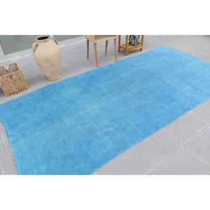 Alfombra Turca Vintage, Alfombra Grande de 4.9x10.4 pies (150x316 cm), Alfombra de Lana Azul Ombré - Product Image 2