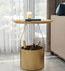 Home Craft Exports Venta caliente Mesa auxiliar redonda Bandeja de mediados de siglo Sofá superior Mesa de esquina Espacio de almacenamiento Mesa moderna 2025 - Product Image 4