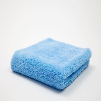 Serviette de lavage de voiture en microfibre peluche corail 500 g/m² 70% PE/30% PA, fabriquée en Corée (Seoul), avec bordure polie par ultrasons pour le séchage et le lustrage