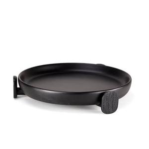 Bandeja para servir desayuno de Metal negro de lujo Bandeja de forma redonda hecha a mano para uso en la cocina del hogar - Product Image 1