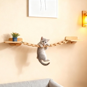 Escalera de puente para gatos, escalones para árboles, muebles de pared para gatitos, estantes para gatos montados en la pared, escalera de puente para gatos para gatitos - Product Image 1