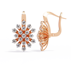 ต่างหูทองคำ 18K ประดับเพชรแล็บโกรว์ คุณภาพพรีเมียม - Product Image 4