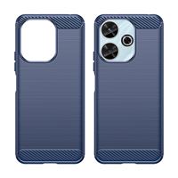 Casing HP Poco M6 4G F6 X6 C65 X6 Neo M5 Anti-Shock Anti-Jatuh Warna Solid Cat UV Brushed TPU Serat Karbon Berkualitas Tinggi