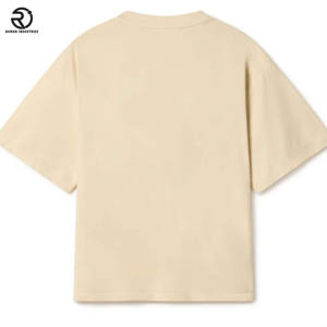 T-shirt blanc personnalisé Boxy Fit pour homme 100% coton biologique French Terry t-shirt 300 GSM Heavyweight Oversized Tee - Product Image 2