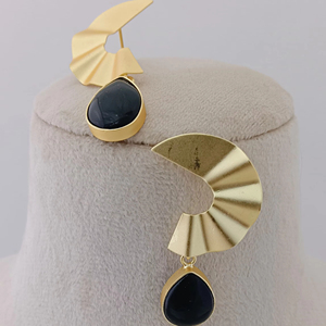 Bella Store Eclipse Verdant Finition or mat Ensemble de boucles d'oreilles en laiton Design moderne mignon pour fête/mariage ÂUnique Glowing - Product Image 1