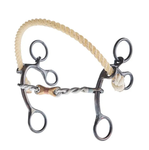 Bridon vétérinaire à mors Hackamore en acier inoxydable torsadé, avec mors lisse, pour l'équitation - Product Image 4