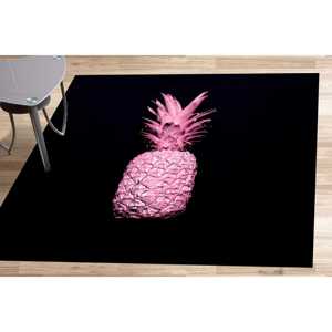 Tapis rose à motif ananas, tapis imprimé - Décoration moderne pour cuisine et entrée, tapis en velours - Product Image 2