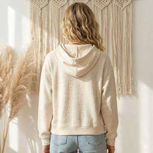 Sudadera con Capucha de Algodón Francés de Alta Calidad para Mujer, Bordado 3D Grande Personalizado, Estilo Holgado, Estampado para Invierno y Otoño - Product Image 4