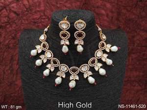 ชุดเครื่องประดับแบบสั้นของนักออกแบบชุดเครื่องประดับชุดเครื่องประดับสร้อยคอสั้นดีไซน์แฟนซีสีทองสวยงาม - Product Image 3