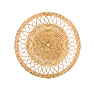 Custom Color Rattan <b>Placemats</b> and Wicker <b>Table</b> Pads, Round Handwoven Kitchenware Viettimecraft Wholesale Vietnam - Product Image 1