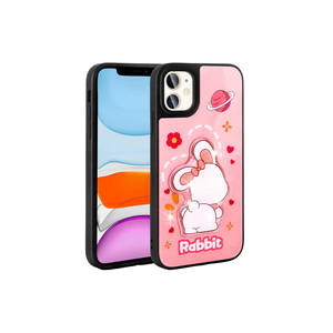 Funda de Silicona Luminosa Rosa con Figura Icónica en Relieve Brillante, Cubierta Antigolpes para iPhone 11, 7 Plus y 14 Plus - Product Image 1