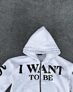 Sudadera con Capucha para Hombre, Nueva Colección, Color Sólido, 100% Algodón, Estampado Serigrafiado, Pedrería, Capucha Doble, Corte Cuadrado - Product Image 4