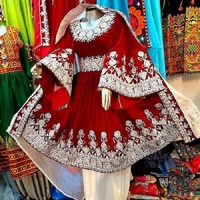 Nouvelle robe longue sans manches en tissu crêpe, design tendance, style afghan vintage Kuchi Pashtun tribal gypsy, IQ.WAL.AF.107