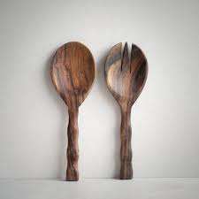 High Demand Handcrafted Kitchen Cooking Utensil Cutlery Durable <b>Wood</b> <b>Salad</b> Mixing Dinner Fork & Spoon Long Handle <b>Salad</b> <b>Server</b> - Product Image 3