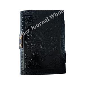 Butterfly Fairy Embossed Handmade Black Genuine Leather Journal Blank Deckle Edge Paper A5 Notebooks Hardcover Diary With C-Lock - Product Image 4